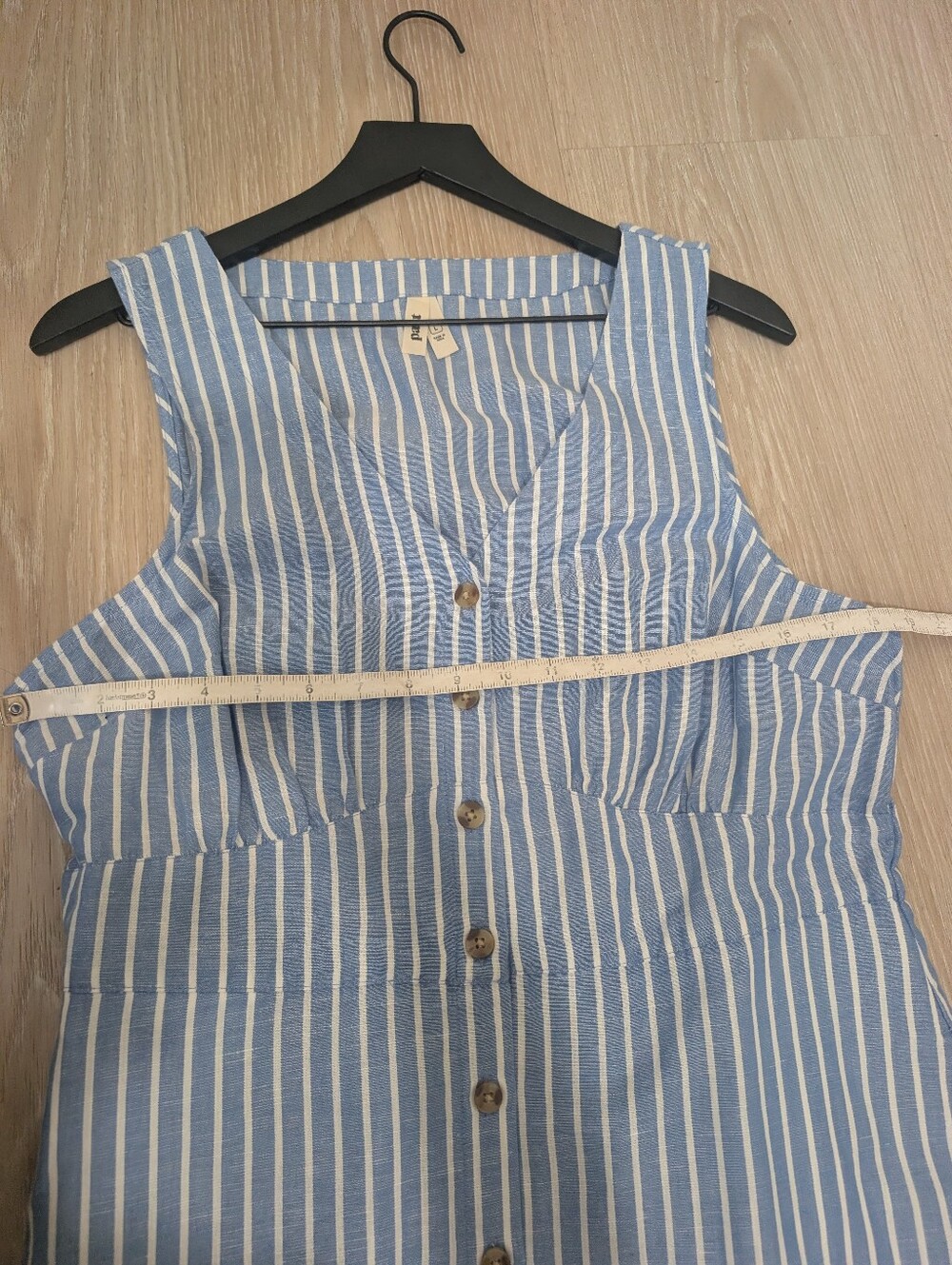 Pact Organic Canopy Linen Blend Button-Front Midi Dress In Bondi Stripe - Picture 12 of 16
